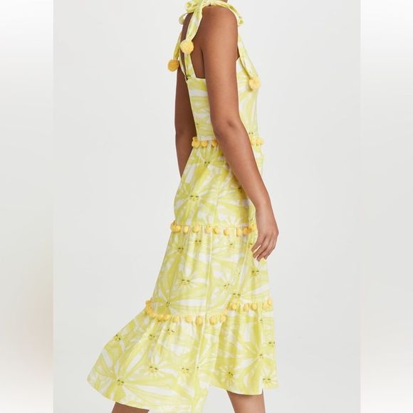 Never Fully Dressed Yellow Sun Pom Pom MIDI Dress NWT SHOPBOP - Picture 4 of 8